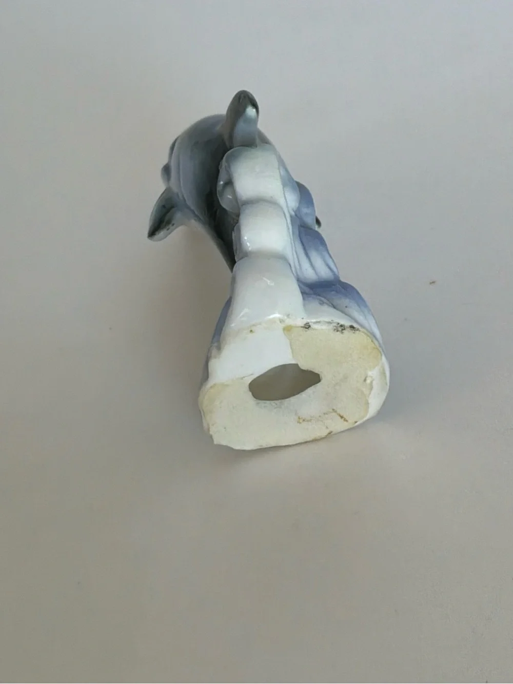 Vintage Blue Dolphin Ceramic Figurine - Decorative Home Accent
